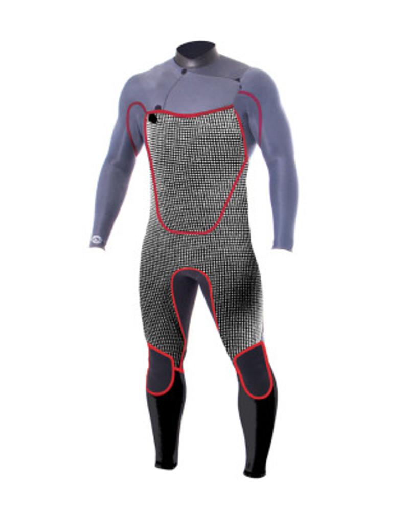 Ocean and Earth Double Black Steamer 4:3mm | Chest Zip | Black