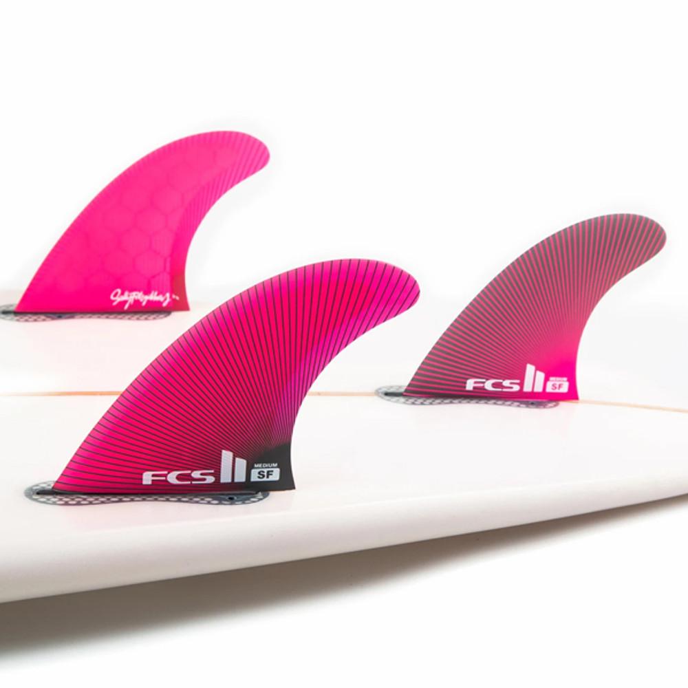 FCSII SF Sally Fitzgibbons | Thruster (3) Fin Set | Performance Core | FCSII | Great Fin for Tail Release