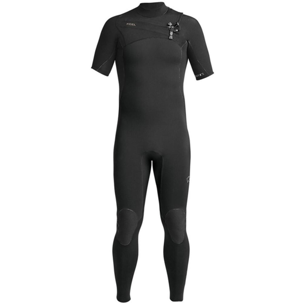 XCEL Comp X Short Sleeve Surfing Wetsuit 2mm | Chest Zip | Black