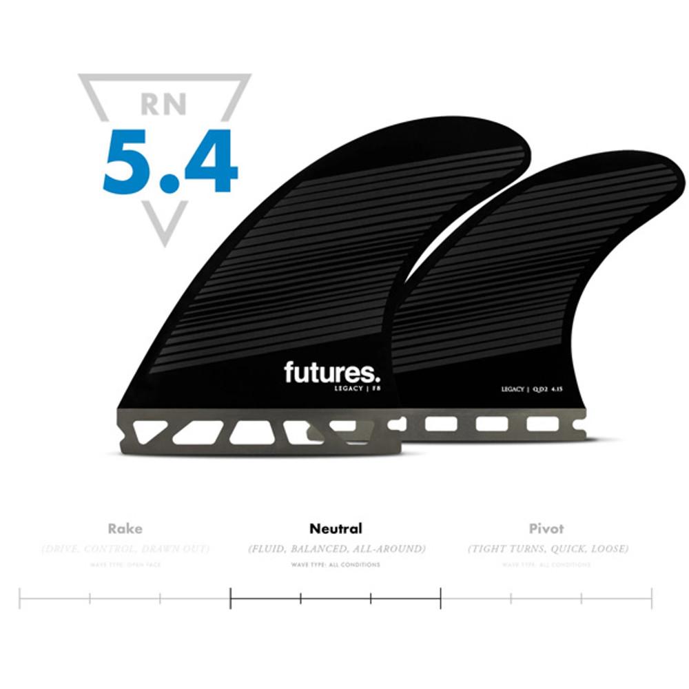 F8 Legacy Large | Quad 4 Fin Set | Honeycomb | Futures Fins | Surfboard Fins That Suit 80kg+