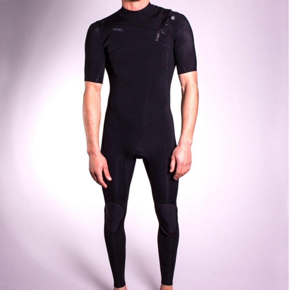 XCEL Comp X Short Sleeve Surfing Wetsuit 2mm | Chest Zip | Black
