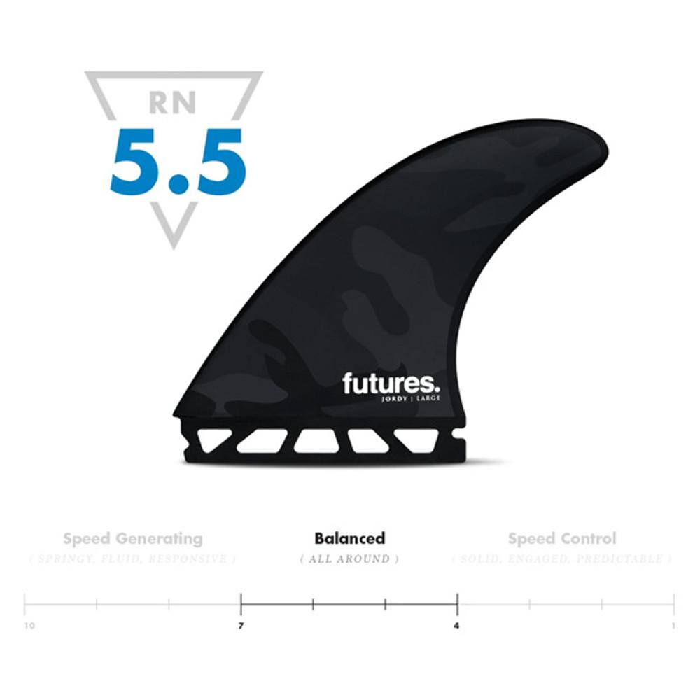 Jordy Smith Large Thruster 3 Fin Set | Futures Fins | For Powerful or Heavy Surfers