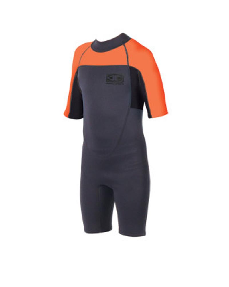 Ocean and Earth Youth Free-Flex Springsuit 2mm | Back Zip | Black/Orange | Boys | Junior | Grom | Wetsuit