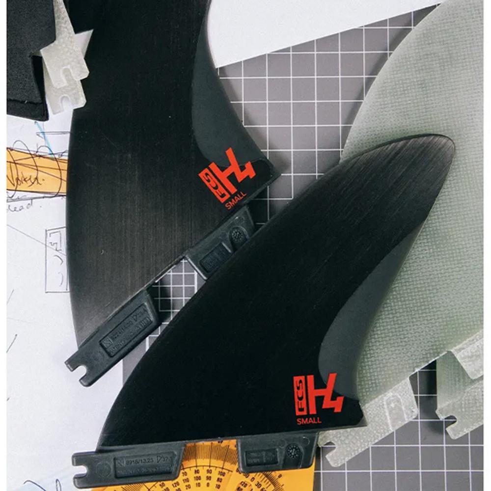 FCSII H4 Fins | Accelerator Range | Thruster Fin Set | Carbon Fibre | FCS 2 | Top of The Range Surfboard Fins | Ultimate Speed and Drive