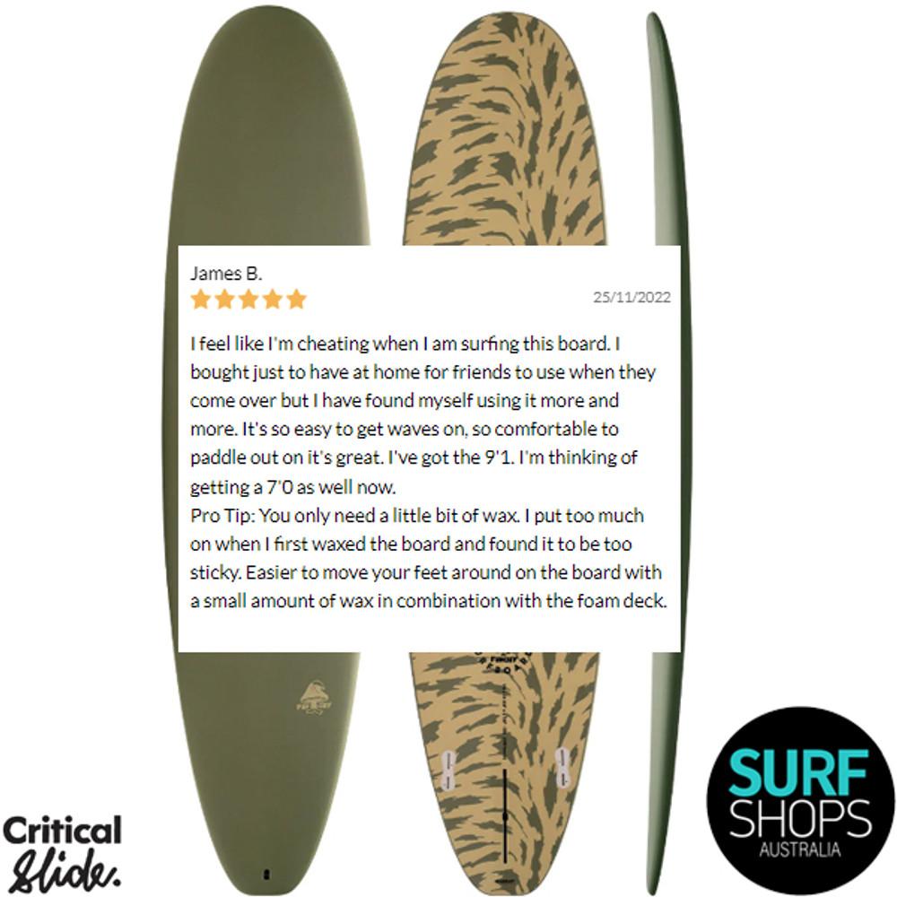 Critical Slide | Fun Guy Surfboard | Epoxy Core Softboard | Mid Length Funboard | Easy Paddler Easy Takeoffs and Smooth Turns