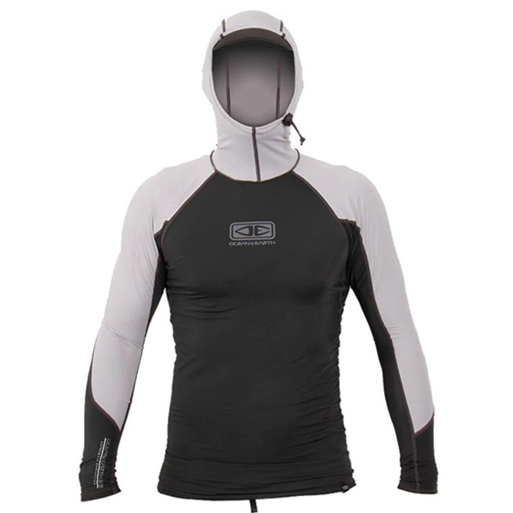 Tropic Snug Fit Long Sleeve Hooded UV Rashguard | Ocean and Earth | Rashie | Surfing Rash Vest