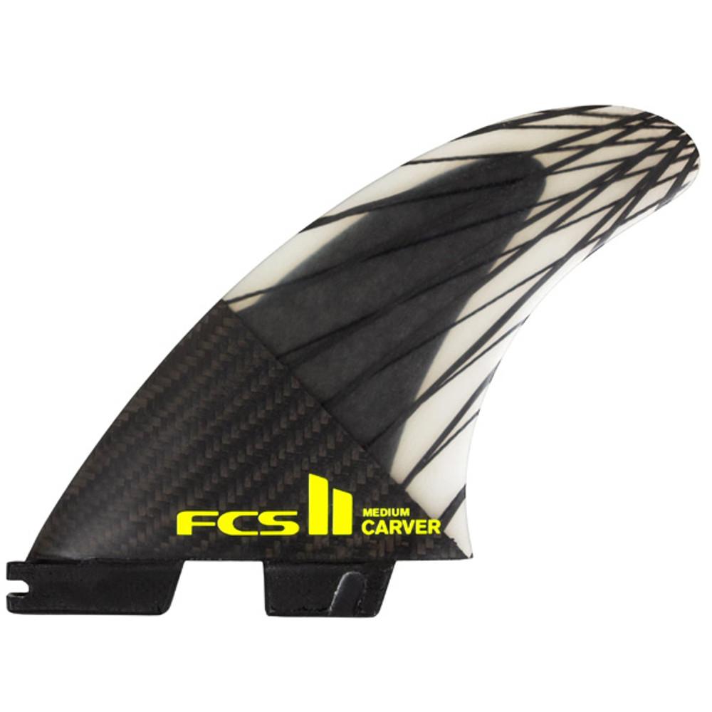 FCSII Carver | Thruster Fin Set | Performance Core Carbon | Big Turns Off The Bottom | FCS 2 | Black Edition