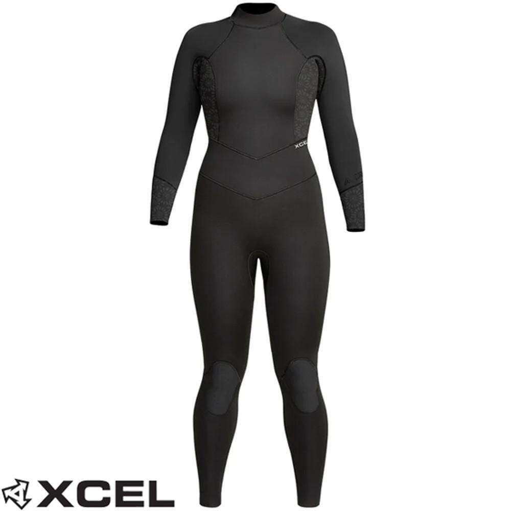 XCEL | Womens Axis Steamer Wetsuit 4:3mm | Ladies Surfing Wetsuit | Back Zip Easy Entry | Ladies Full Surf Wetsuit |